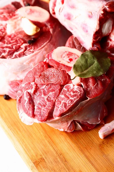 Raw meat with spices — Stock Photo, Image