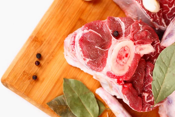 Raw meat with spices — Stock Photo, Image