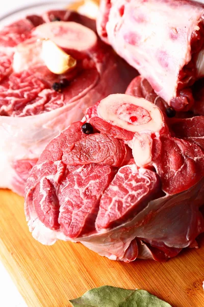 Raw meat with spices — Stock Photo, Image