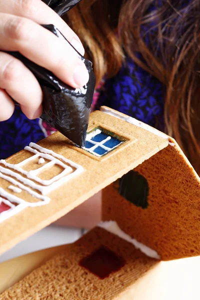 Making of gingerbread house — Stock Photo, Image