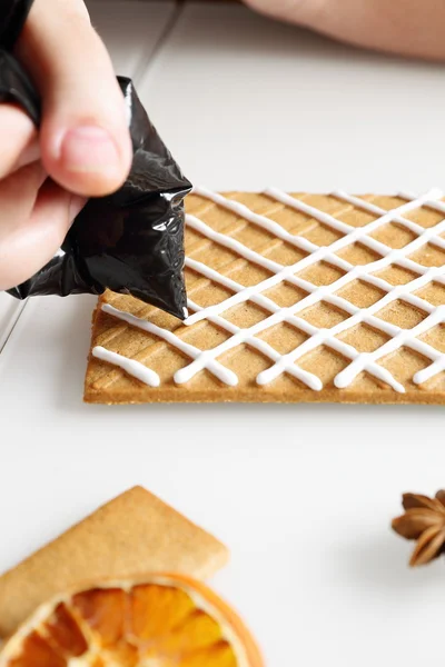 Making of gingerbread house — Stock Photo, Image