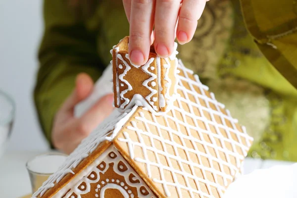 Making of gingerbread house — Stock Photo, Image