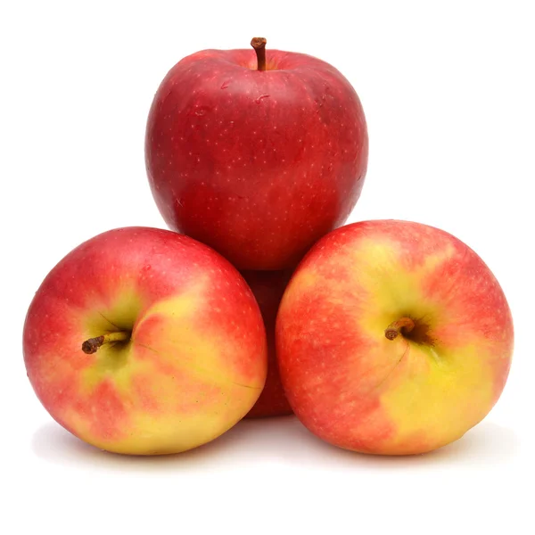 Красные яблоки на белом — стоковое фото