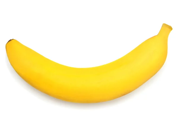 Single banana on white — Stock Photo, Image