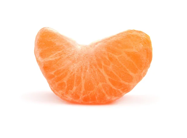 Peeled tangerine on white — Stock Photo, Image