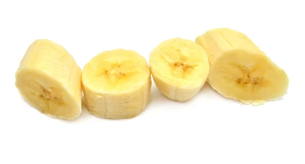 Φέτες μπανάνας σε λευκό — Φωτογραφία Αρχείου
