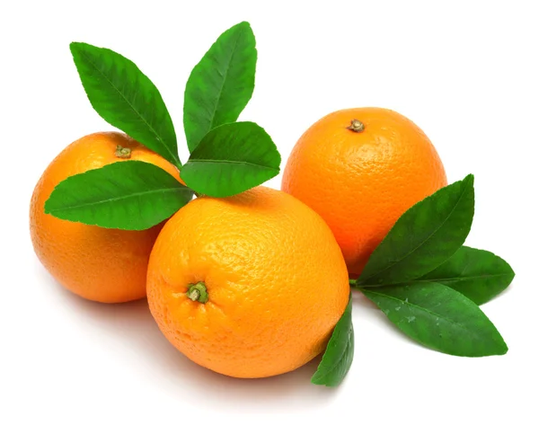 Fruit orange avec feuille — Photo