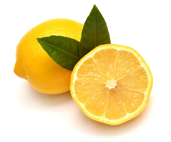 Lemon with leaves — Stock Photo, Image