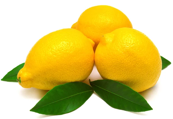 Lemon with leaves — Stock Photo, Image