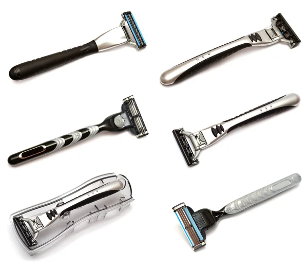 Collection of men's razors for shaving — Stock Photo, Image