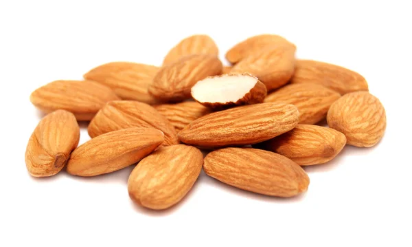 Amandes sur blanc — Photo