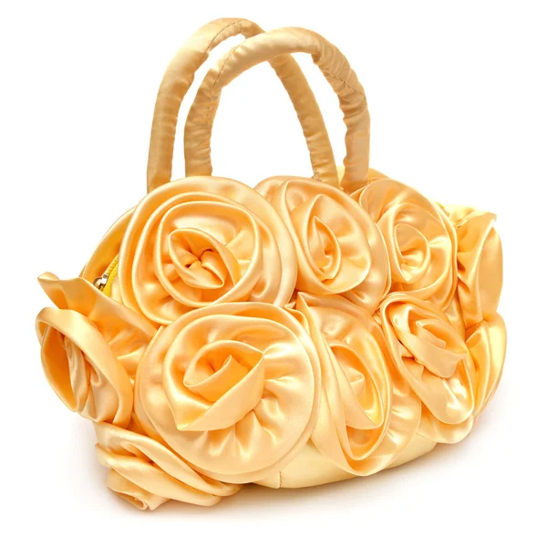 Women bag decorated with flowers — Stock Photo, Image