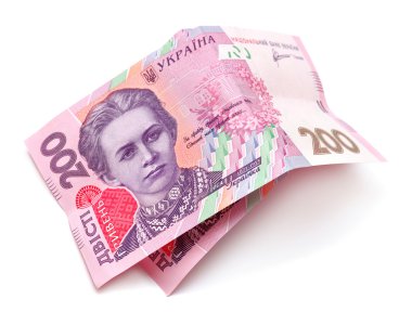 Ukraynalı para üzerinde beyaz izole