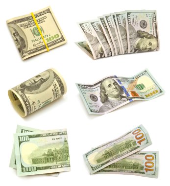 Collection of one hundred dollars clipart