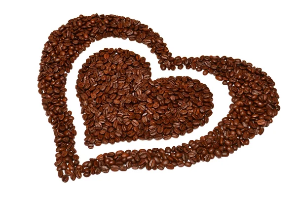 Kahve çekirdeğinden kalp.