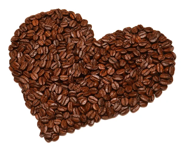 Hart gemaakt van koffie bonen — Stockfoto