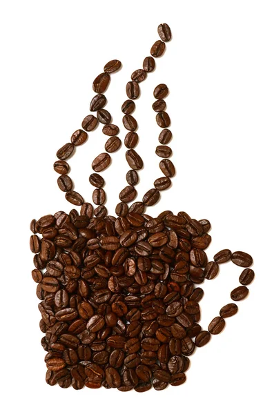 Fincandan kahve çekirdekleri — Stok fotoğraf