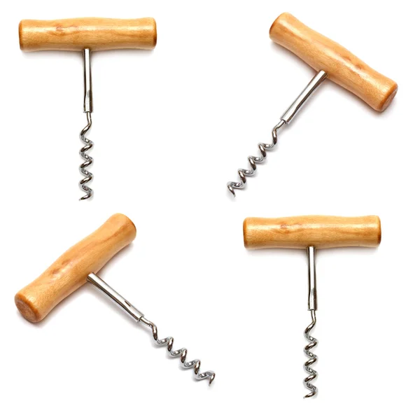Collection of wooden corkscrews — Stock Photo, Image