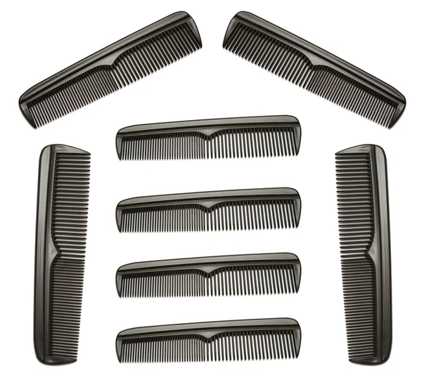 Collection of black combs — Stock Photo, Image