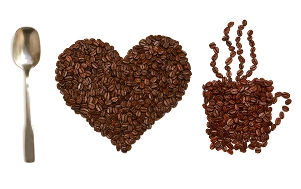 I love coffee from beans — Stock Photo, Image