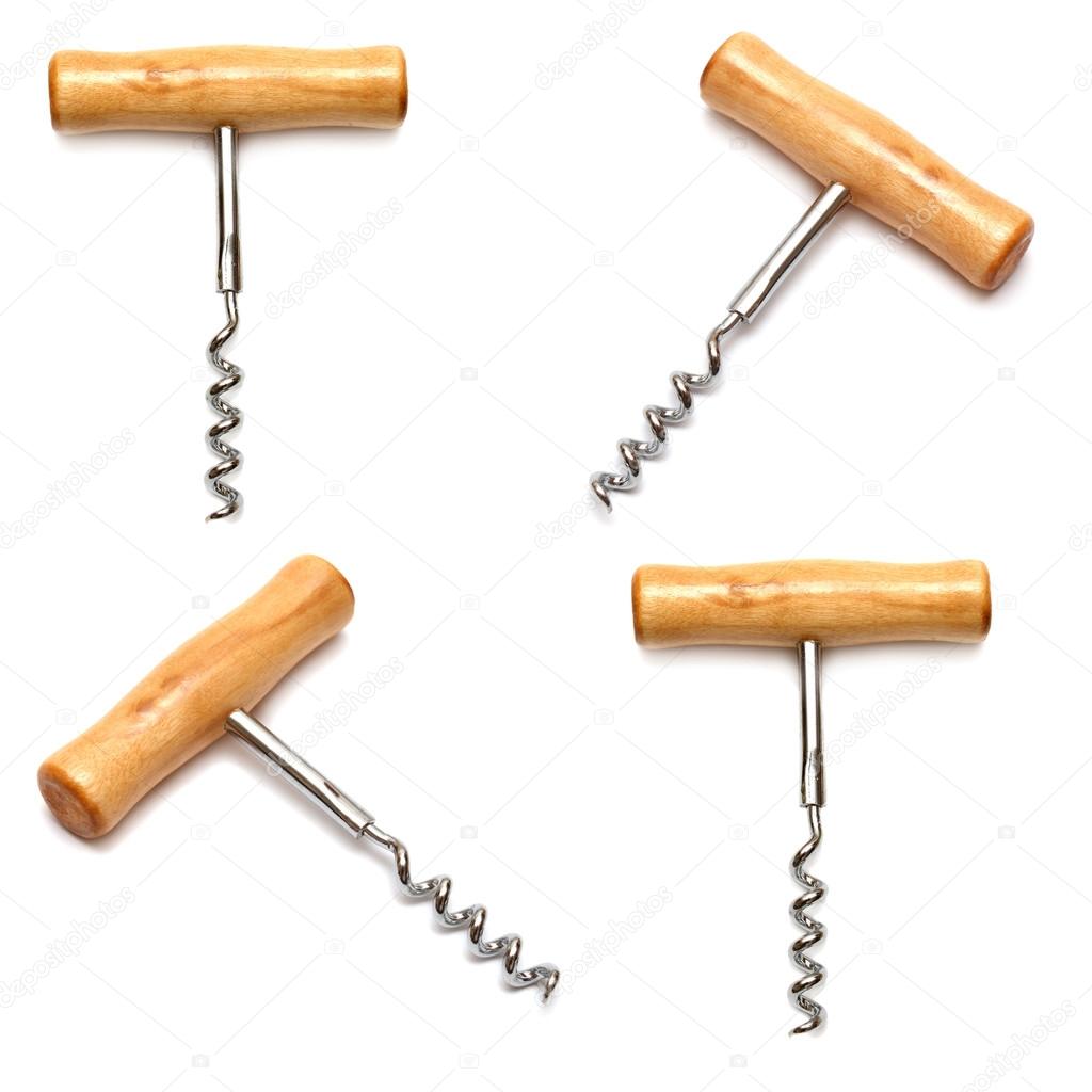 Collection of wooden corkscrews