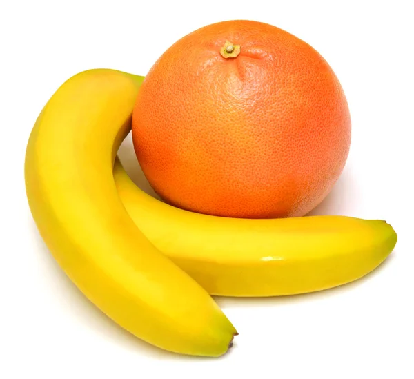 Banana and grapefruit fruits — Stock Photo, Image