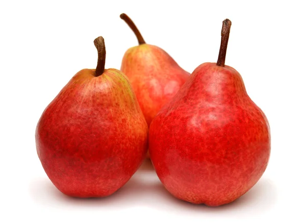 Tre röda päron — Stockfoto
