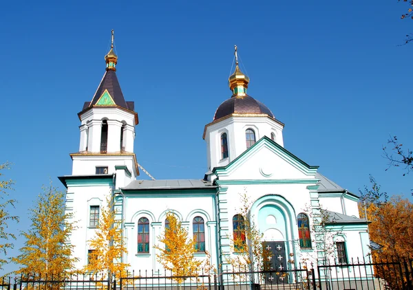 Pravoslavná církev v Kobelyaki — Stock fotografie