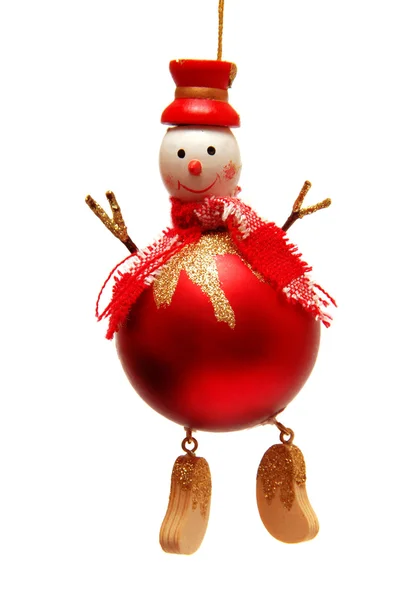 Snowman in the form of a Christmas ball — Stock Photo, Image