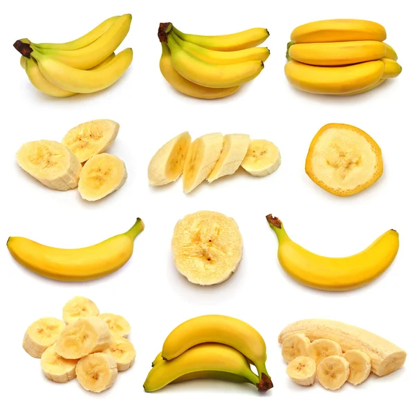 Coleção de bananas maduras — Fotografia de Stock