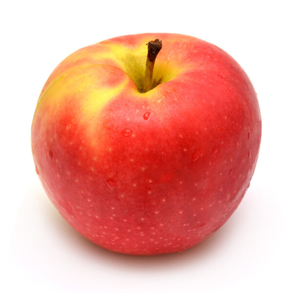 Red apple on white