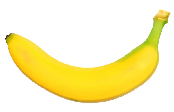 Plátano individual sobre blanco — Foto de Stock
