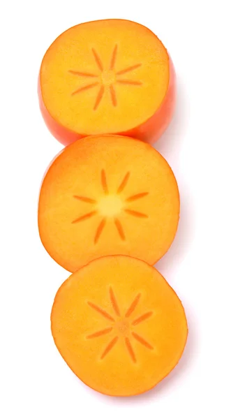 Slices on ripe persimmon — Stock Photo, Image