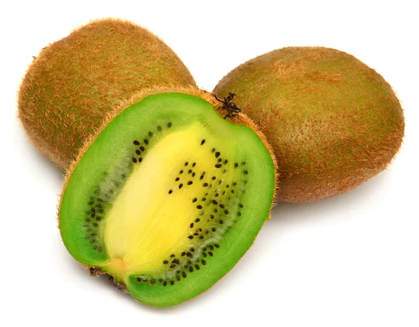 Whole and halved  kiwis — Stock Photo, Image