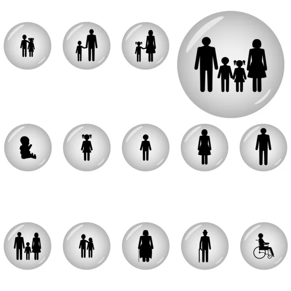 Conjunto de iconos familiares — Archivo Imágenes Vectoriales