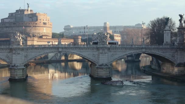Rzym miasto rano widok, Włochy. — Wideo stockowe