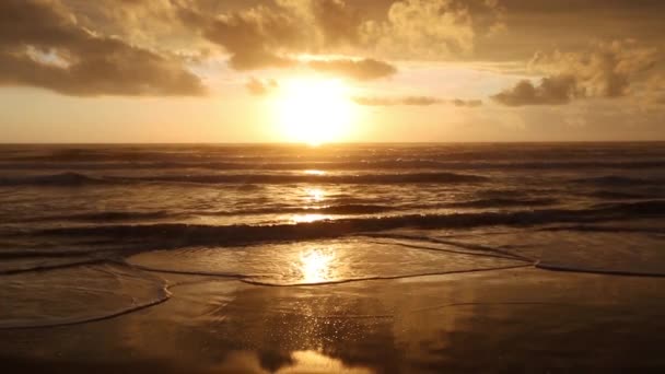 Vista Mare Spiaggia Tramonto (Italia ). — Video Stock