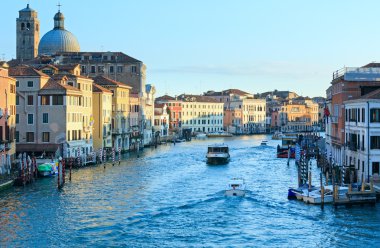 Grand Canal sabah görünümü. Venedik, İtalya.