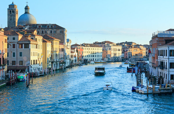 Grand Canal morning view. Venice, Italy.