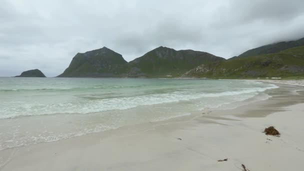 Costa de Lofoten Vista de verano, Noruega . — Vídeo de stock