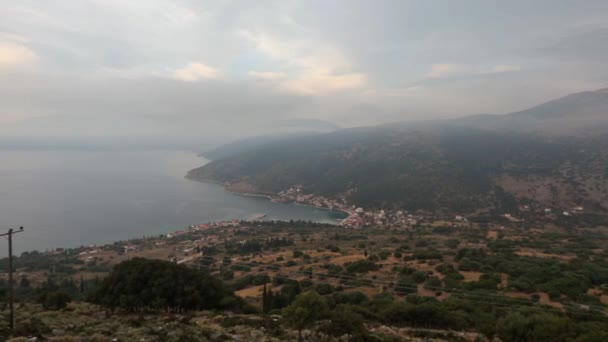 Sommar morgon Kefalonia kusten (Grekland). — Stockvideo