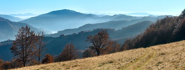 Autumn misty mountain landscape. — Stock Photo, Image