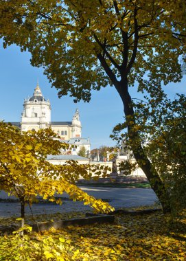 Autumn Lviv City square. clipart