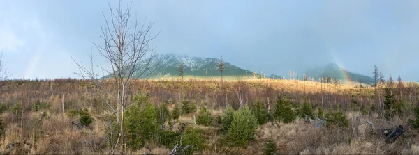 Arco-íris colorido na montanha . — Fotografia de Stock