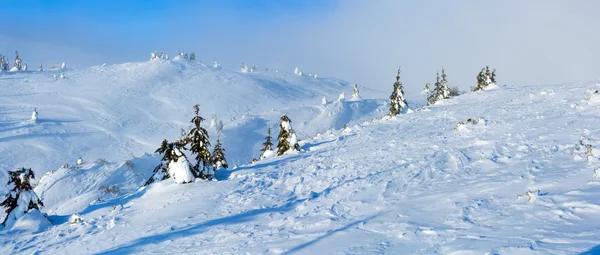 Winter mountain hill panorama. — Stock Photo, Image