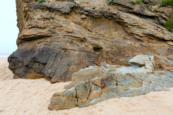 Rock na praia arenosa . — Fotografia de Stock