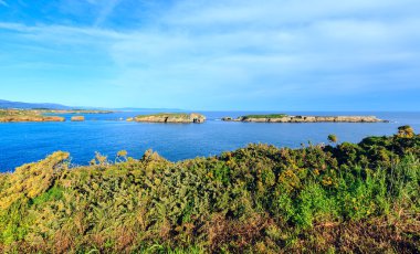Atlantik Okyanusu kıyı şeridi manzara (İspanya).
