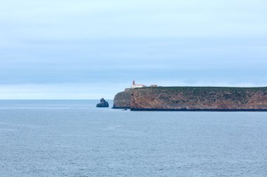Deniz feneri Güney Cape St. Vincent, Algarve, Portekiz.