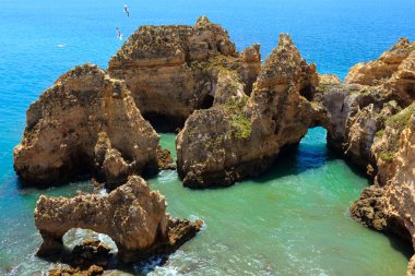 Ponta da Piedade cape (Lagos, Algarve, Portekiz).