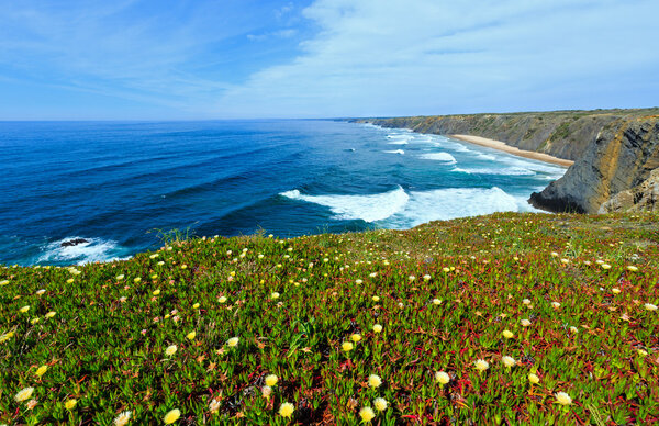 Summer Atlantic ocean coast (Algarve, Portugal).